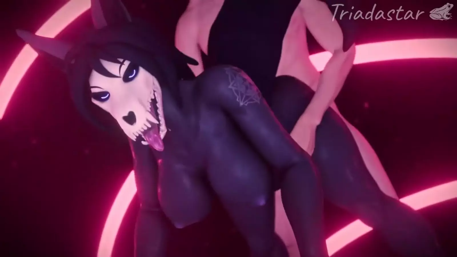 A all Hentai in character leggings with a broadly open anus